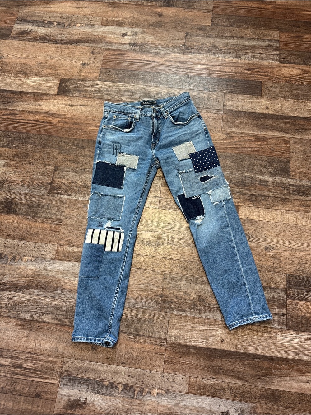 Ralph Lauren Blue Patchwork Boyfriend Jeans